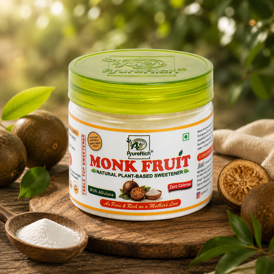 PyureRich® Monk Fruit Sweetener 100g (with Allulose) – Natural Sugar Substitute