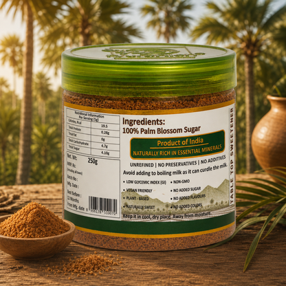 PyureRich® Palm Sugar 250g – 100% Pure Palm Blossom Sugar | Natural Sweetener