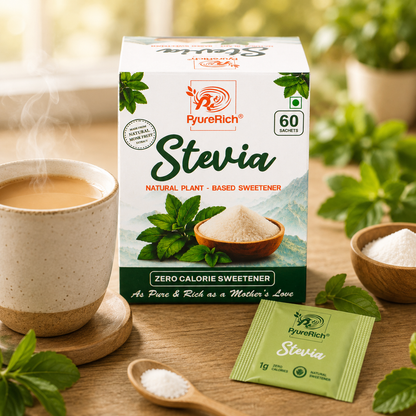 PyureRich® Stevia Sweetener Sachets – Natural Sugar Substitute