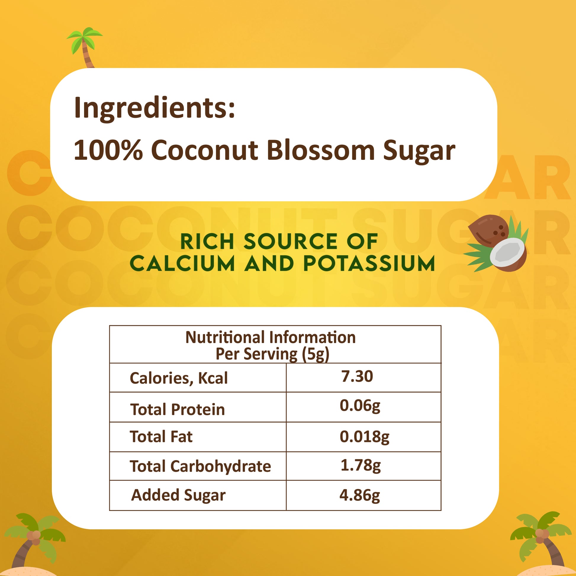 coconut palm sugar nutrition facts Coconut Sugar | Natural Sweetener | Unrefined
