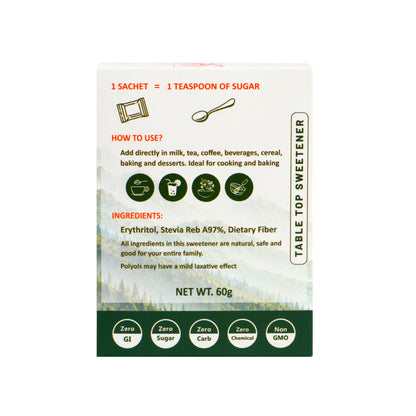 PyureRich® Stevia Sweetener Sachets – Natural Sugar Substitute